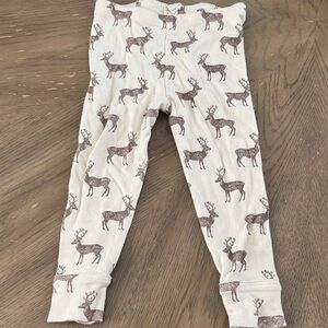 kate quinn Cream Leggings with Brown Deer Print